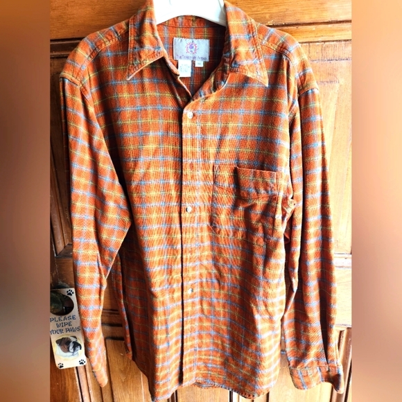 The Territory Ahead Other - Orange Plaid Men's Shirt